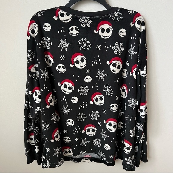 Nightmare Before Christmas Jack Skellington Santa Hat Fleece Pajama Top Size 3X - Picture 5 of 10